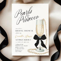 Perlas y Prosecco Black Bow Bridal Shower