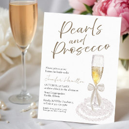 Invitación Perlas y Prosecco | Bow Watercolor Bridal Shower
