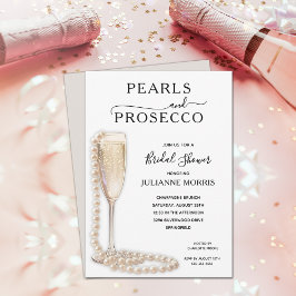 Invitación Perlas y Prosecco Bridal Shower Brunch & Bubbly