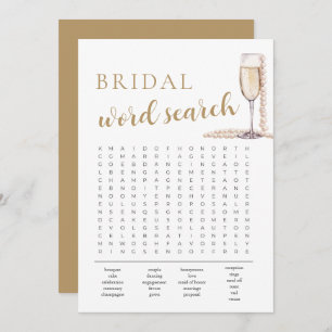Invitación Perlas y Prosecco Bridal Shower Word Search Game