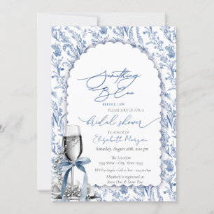 Invitación Perlas y Prosecco de flores silvestres de vaca azu