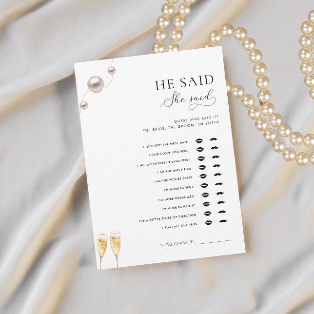 Invitación Perlas y prosecco dijo que dijo que era un juego d (Subido por el creador)