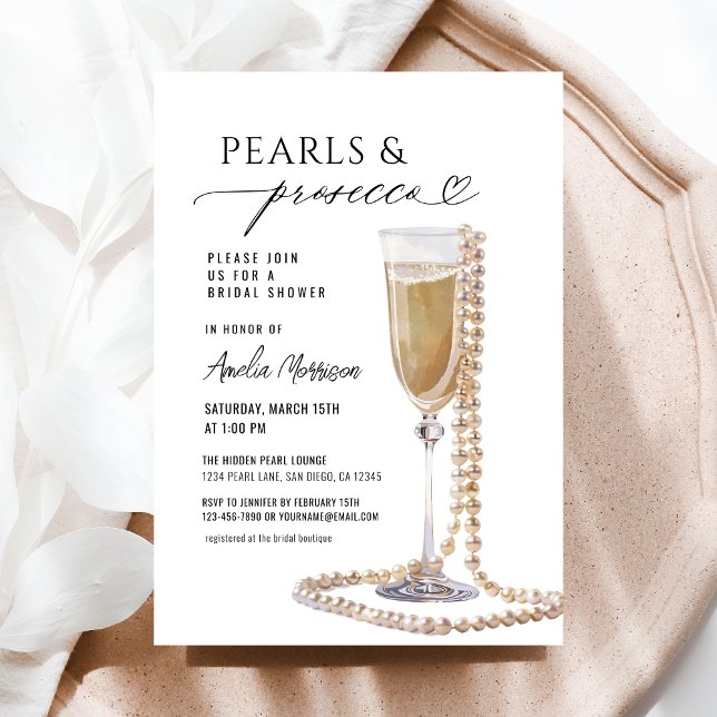 Invitación Perlas y Prosecco ducha de novia Champagne (Subido por el creador)