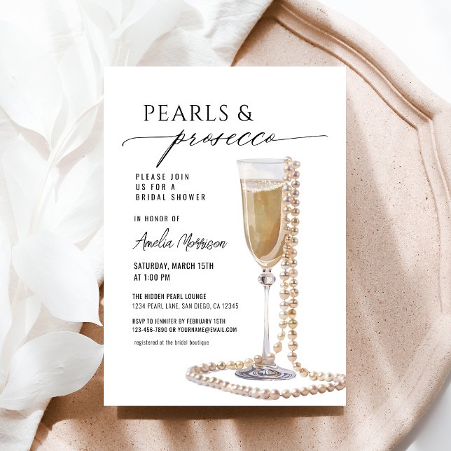 Invitación Perlas y Prosecco ducha de novia Champagne (Subido por el creador)