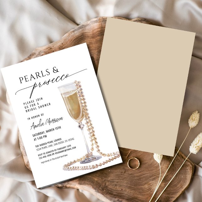 Invitación Perlas y Prosecco ducha de novia Champagne (Subido por el creador)