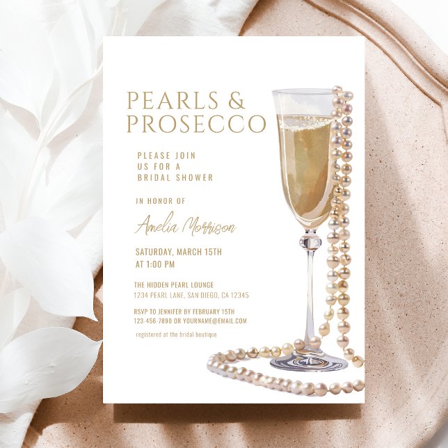 Invitación Perlas y Prosecco ducha de novia Champagne (Subido por el creador)