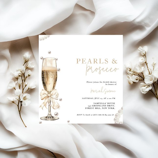 Invitación Perlas y Prosecco Ducha de novias (Subido por el creador)