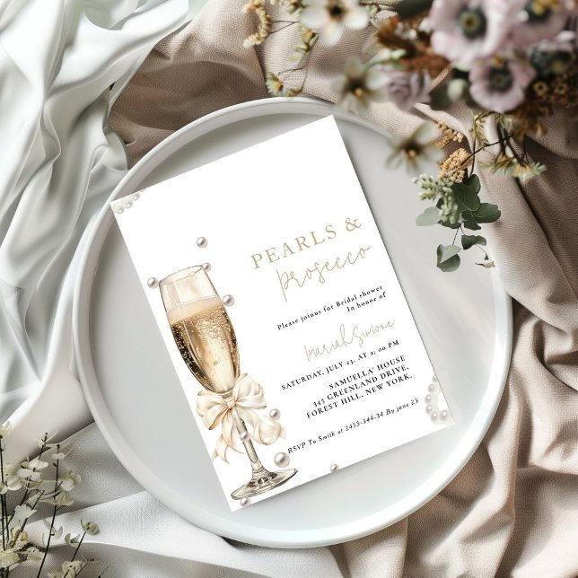Invitación Perlas y Prosecco Ducha de novias (Subido por el creador)