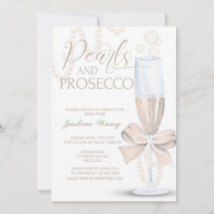 Invitación Perlas y Prosecco, ducha de novias, Prosecco Pearl