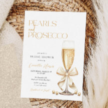 Perlas y Prosecco Ducha Mínima de Novias