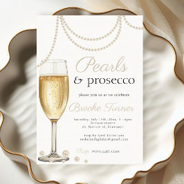 Invitación Perlas y Prosecco elegante Bridal brunch Ducha