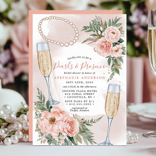 Invitación Perlas y Prosecco: Elegante Despedida de Soltera
