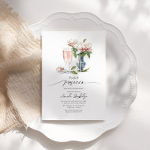 Perlas y prosecco elegante ducha nupcial