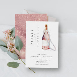 Invitación Perlas y prosecco elegante ducha nupcial