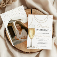 Perlas y Prosecco elegante foto de ducha de novia
