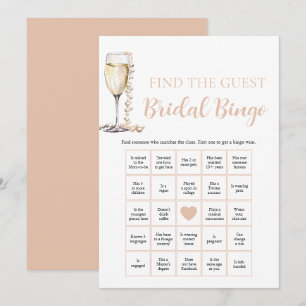 Invitación Perlas y Prosecco Encuentra el Juego de Bingo Nupc