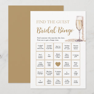 Invitación Perlas y Prosecco Encuentra el Juego de Bingo Nupc