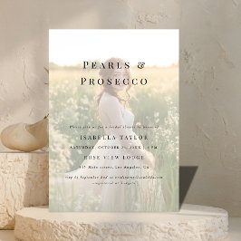 Invitación Perlas y Prosecco | Foto simple de ducha de novia