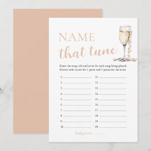 Invitación Perlas y Prosecco Nombra esa Canción Juego Nupcial