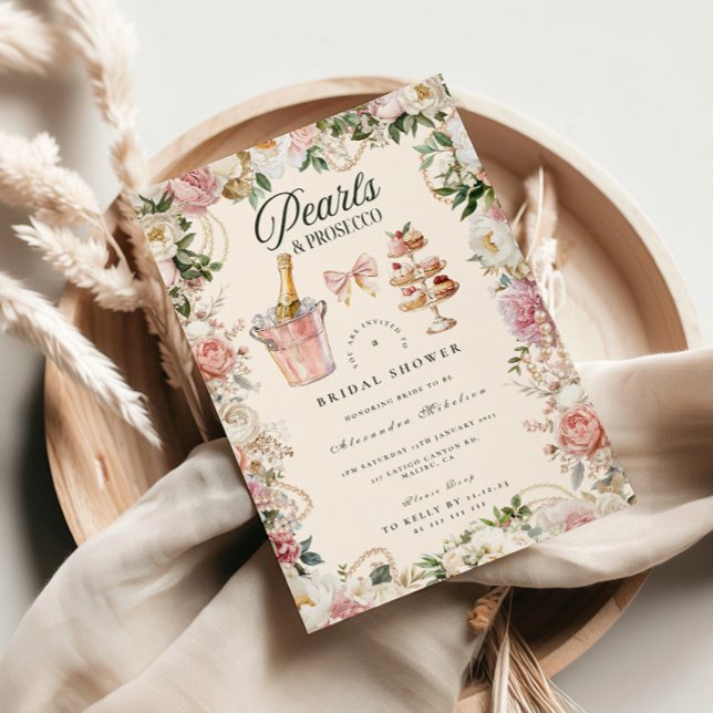 Invitación Perlas y Prosecco Nupcial (Subido por el creador)