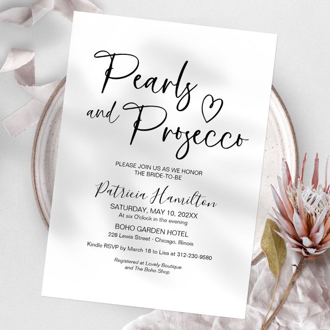 Invitación Perlas y Prosecco para Despedida de Soltera (Subido por el creador)