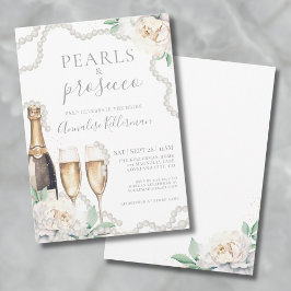 Invitación Perlas y Prosecco Soiree Floral de Despedida de So
