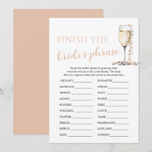 Invitación Perlas y Prosecco Terminan el Juego de Frases de l
