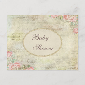 Invitación Perlas y rosas elegantes lamentables Baby Shower