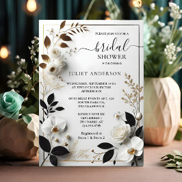 Invitación Permitir la ducha de novia clásica simple y formal
