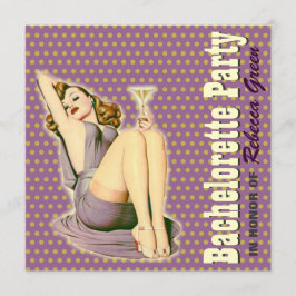 Invitación perno retro del modelo de la MOD encima del fiesta