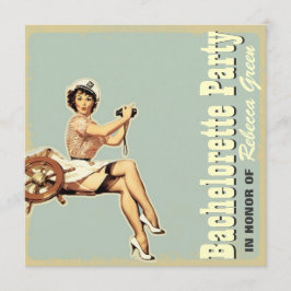 Invitación perno retro encima del fiesta del bachelorette del
