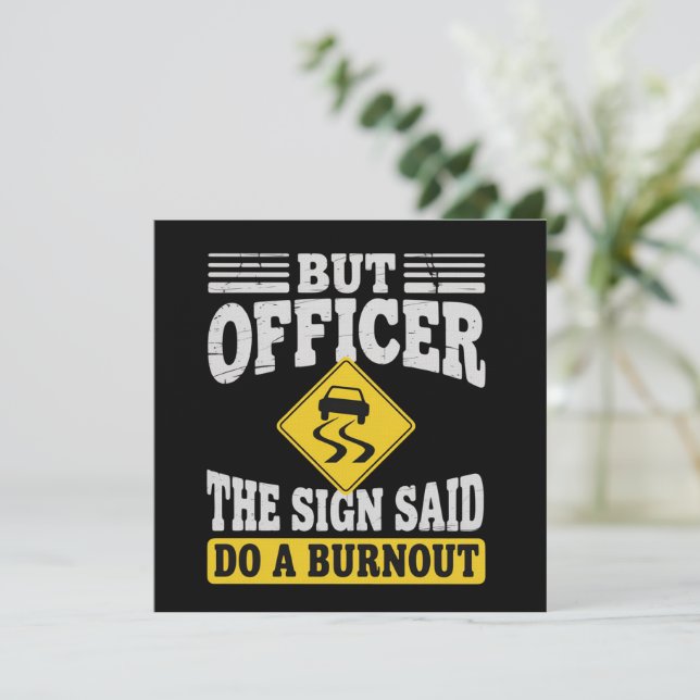 Invitación Pero oficial, la señal decía hacer un burnout de c (Anverso de pie)