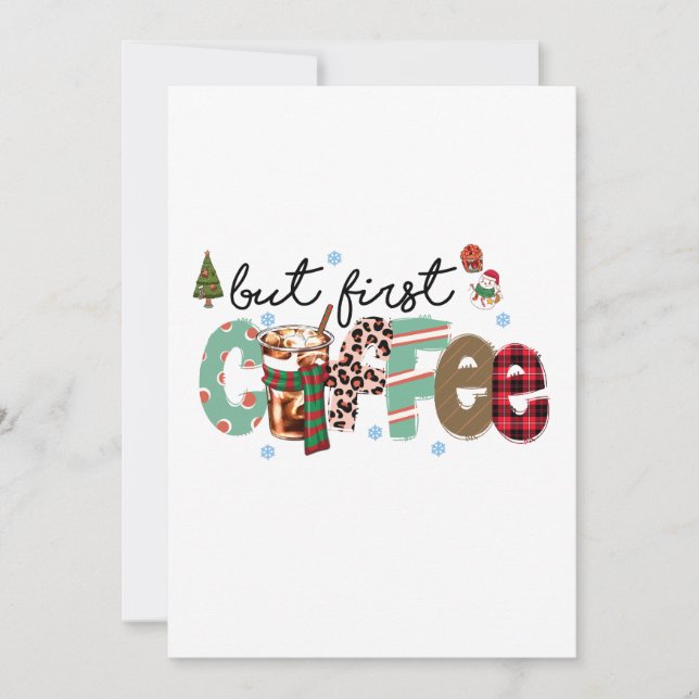Invitación Pero Primero Café Feliz Navidad (Anverso)