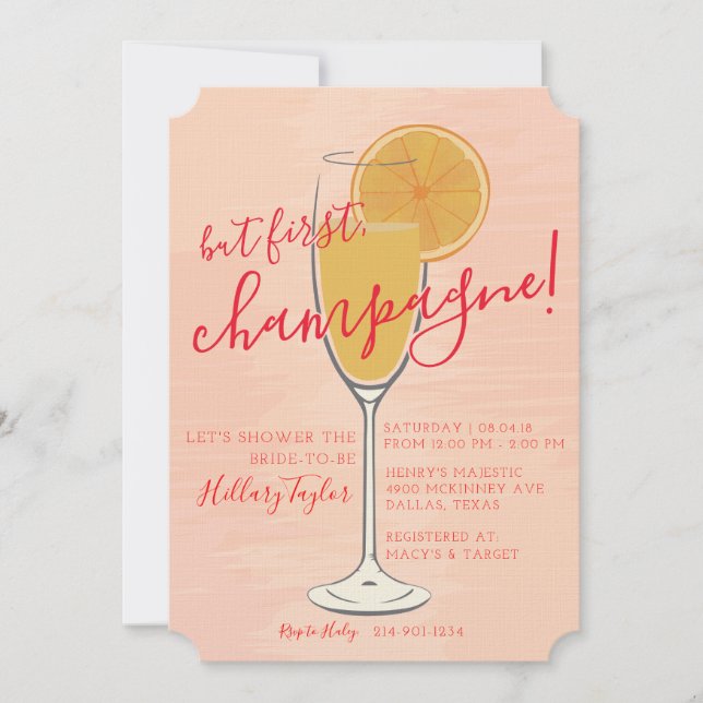 Invitación Pero primero, Champagne (Anverso)