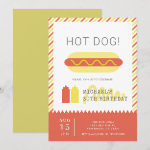 Invitación Perrito caliente! Nacimiento moderno de adultos ro