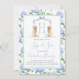 Invitación Perrito Southern Blue Boy Dog Sip y See