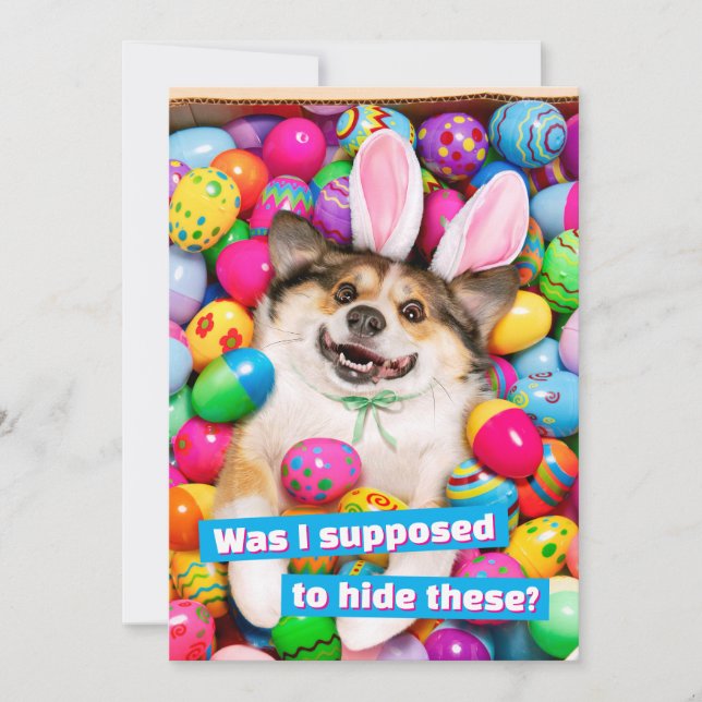 Invitación Perro acostado sobre huevos de Pascua (Anverso)