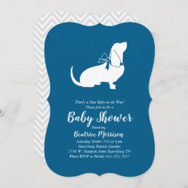 Invitación Perro afilado Baby Shower Boy Blue