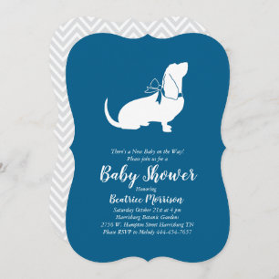 Invitación Perro afilado Baby Shower Boy Blue