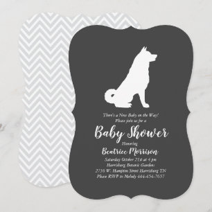 Invitación Perro Akita Baby Shower género neutro