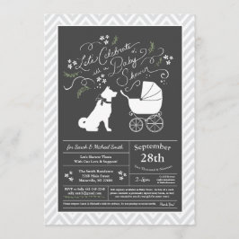 Invitación Perro Akita Baby Shower género neutro