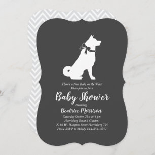 Invitación Perro Akita Baby Shower género neutro