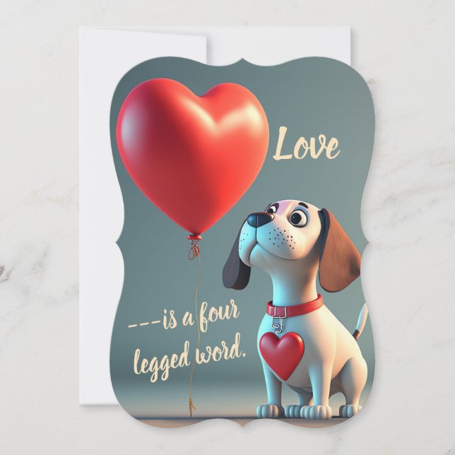Invitación Perro amoroso (Anverso)
