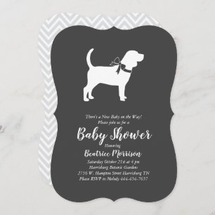 Invitación Perro Beagle Baby Shower Sexo neutro