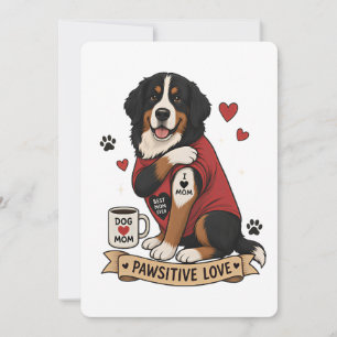Invitación Perro bernés con ilustración de tatuaje Me encanta