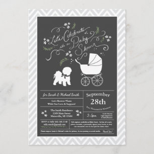 Invitación Perro Bichon Perro Baby Shower Sexo Neutral