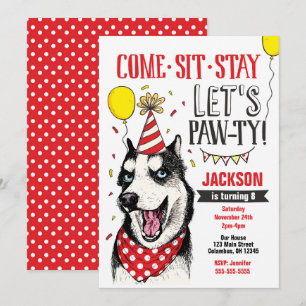 Invitación Perro cachorro cachorro cachorro cochinillo