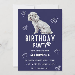 Invitación Perro Cachorro deja a Pawty Cumpleaños Party Invit