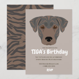 Invitación Perro cachorro lindo fiesta de TIGA