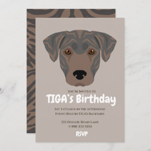 Invitación Perro cachorro lindo fiesta de TIGA